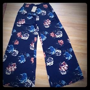 Bear Dance floral wide leg dress pants size medium